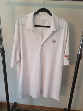 Greg Norman White Men's Cadillac Golf Polo Shirt